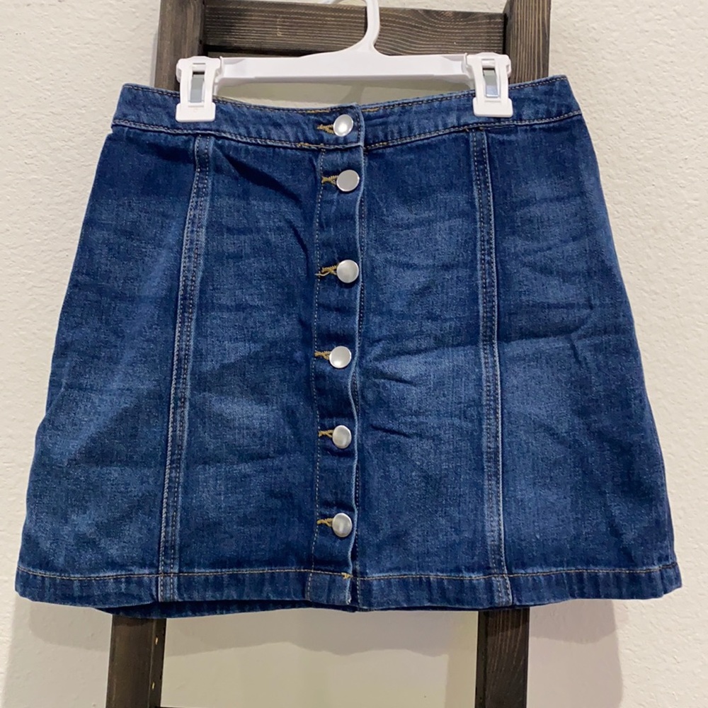 Blue jean mini skirt